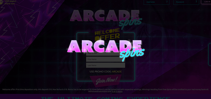 Arcade Spins Free Spins No Wagering