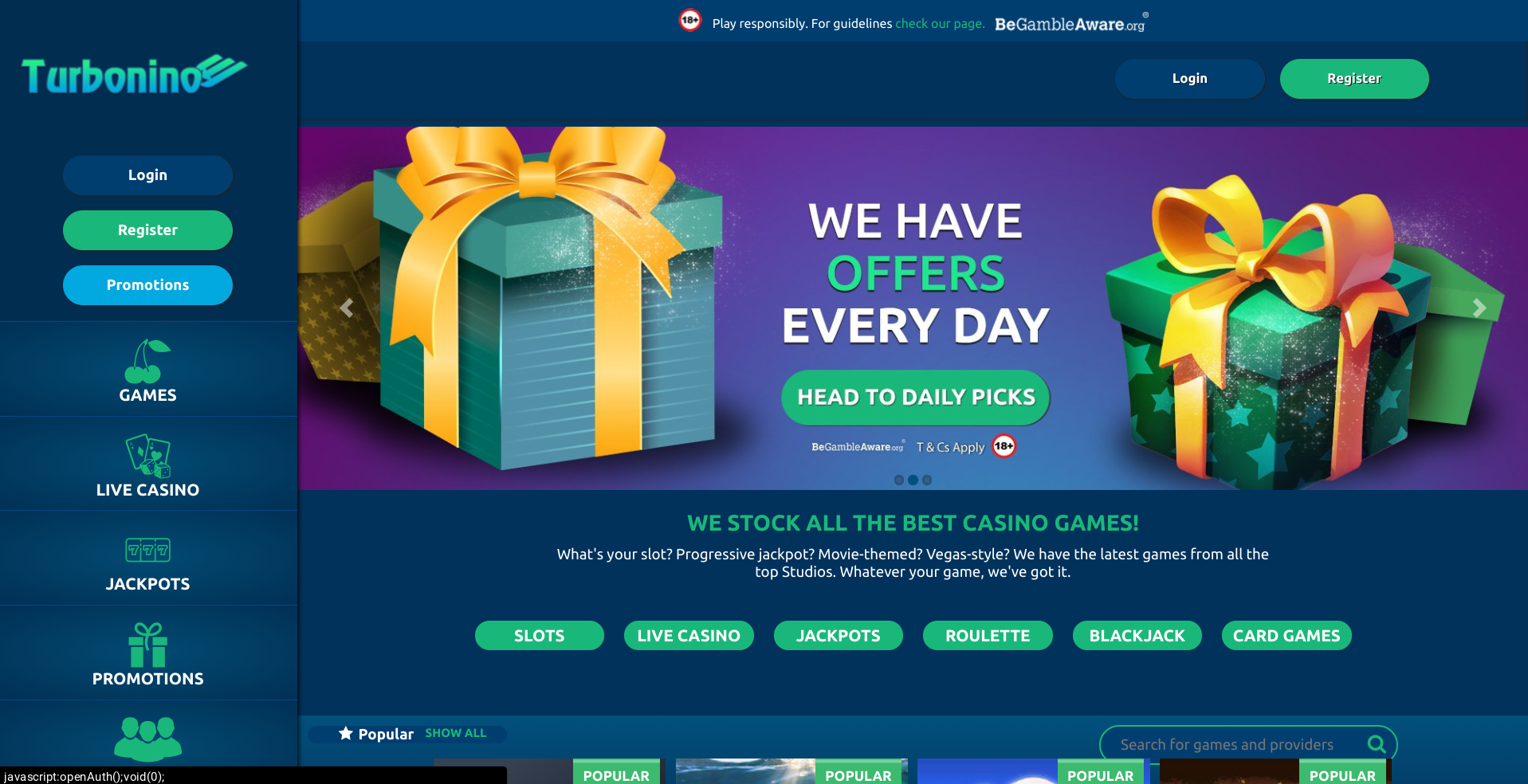 Turbonino Casino - Get 100 Free Spins! - No Deposit Bonus Club